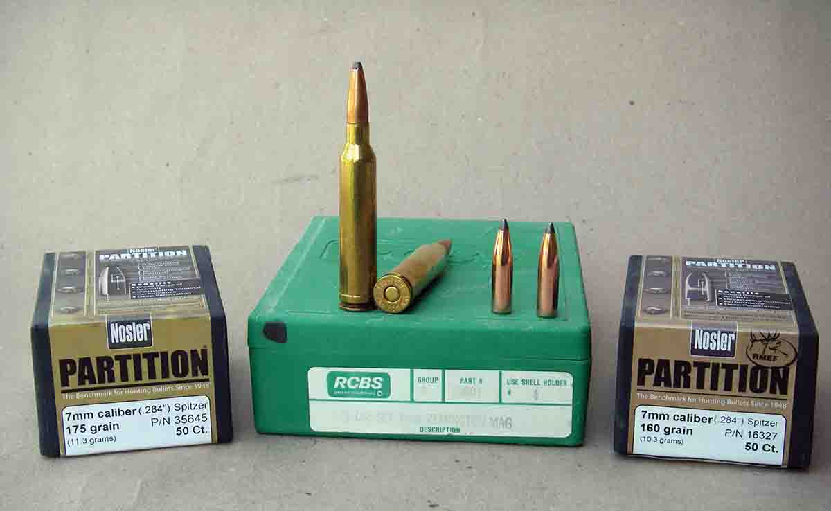 Both the Nosler Partition 160- and 175-grain bullets will perform well on elk in the 7mm Remington Magnum.